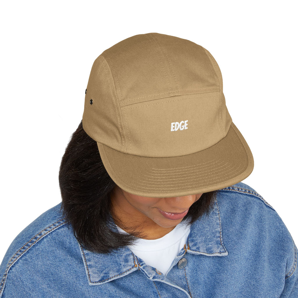 5 Panel Cap with Unique Embroidered "EDGE" Design