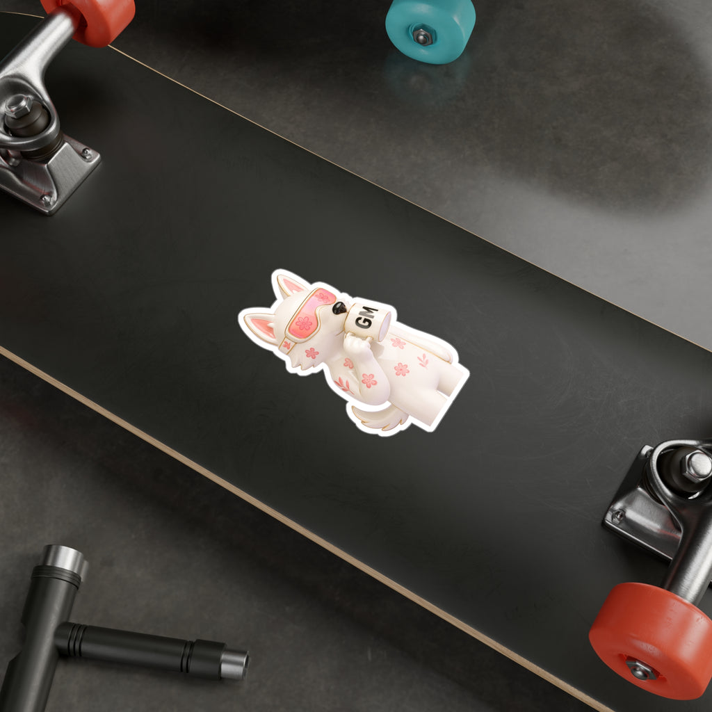 GM EdgeMeta Flower Porcelain Style Kiss-Cut Stickers