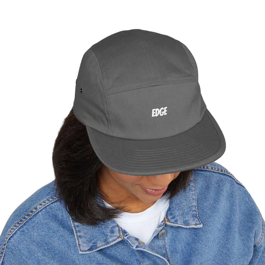 5 Panel Cap with Unique Embroidered "EDGE" Design