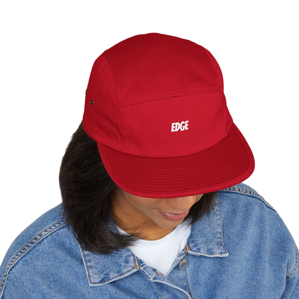 5 Panel Cap with Unique Embroidered "EDGE" Design