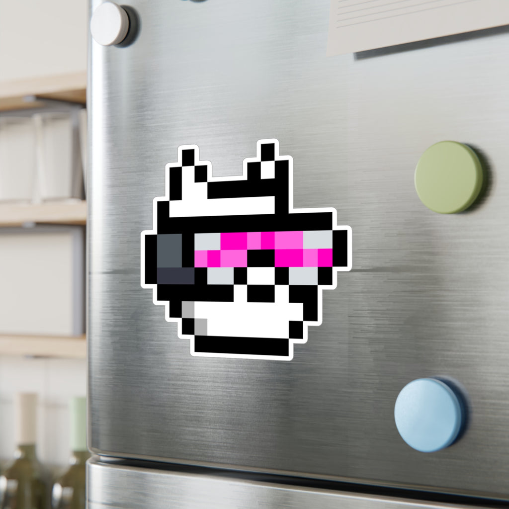 EdgeMeta Retro Pixelated Dog Kiss-Cut Stickers