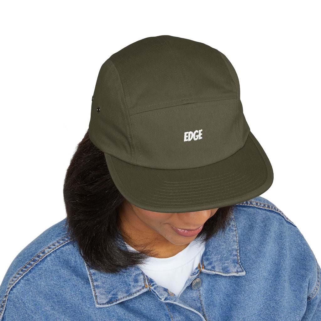 5 Panel Cap with Unique Embroidered "EDGE" Design