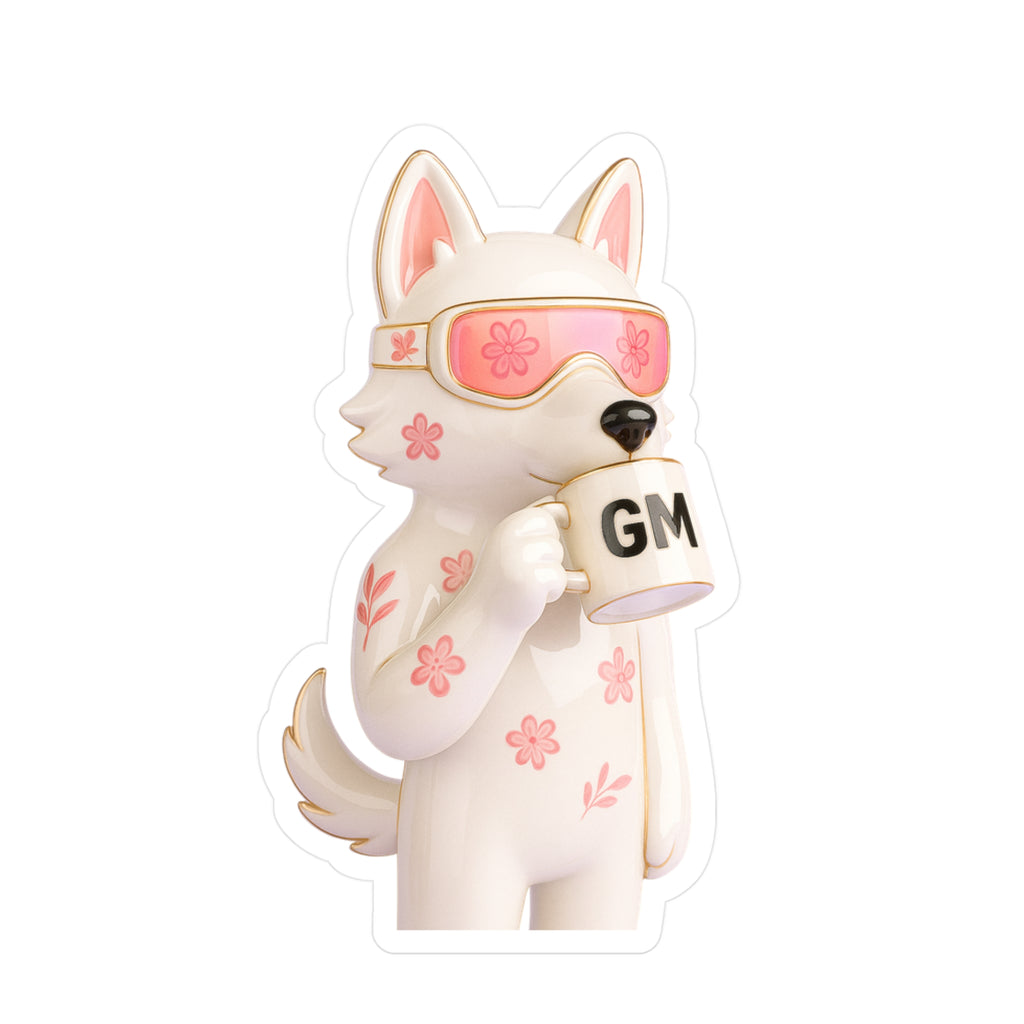 GM EdgeMeta Flower Porcelain Style Kiss-Cut Stickers