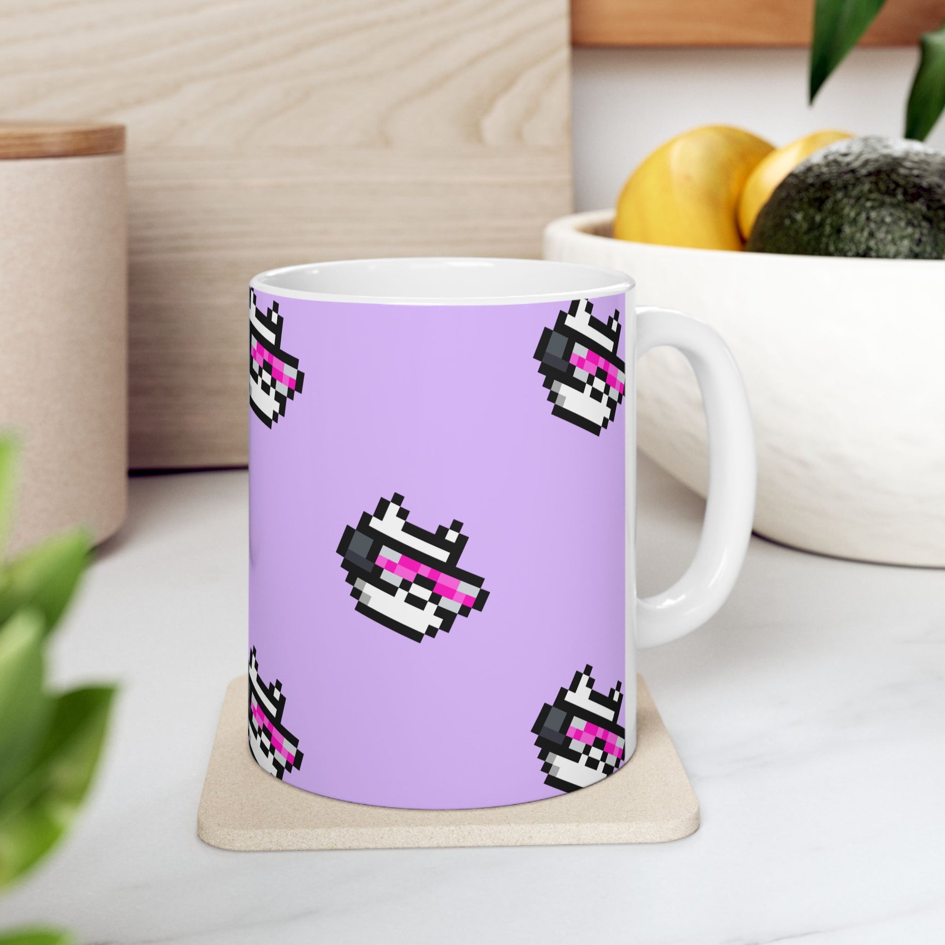 Edge Ceramic Mug - Pixel Art Grid