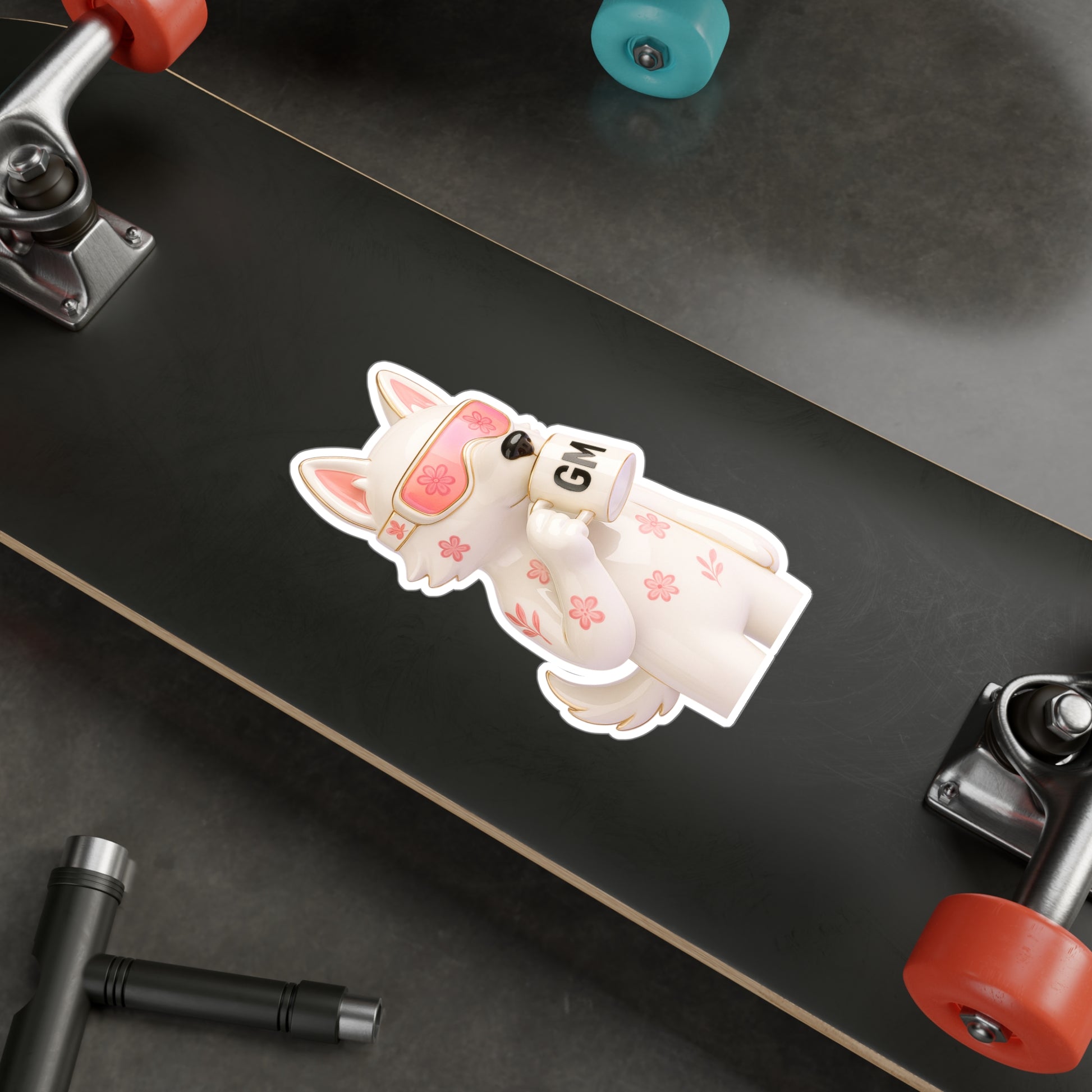 GM EdgeMeta Flower Porcelain Style Kiss-Cut Stickers