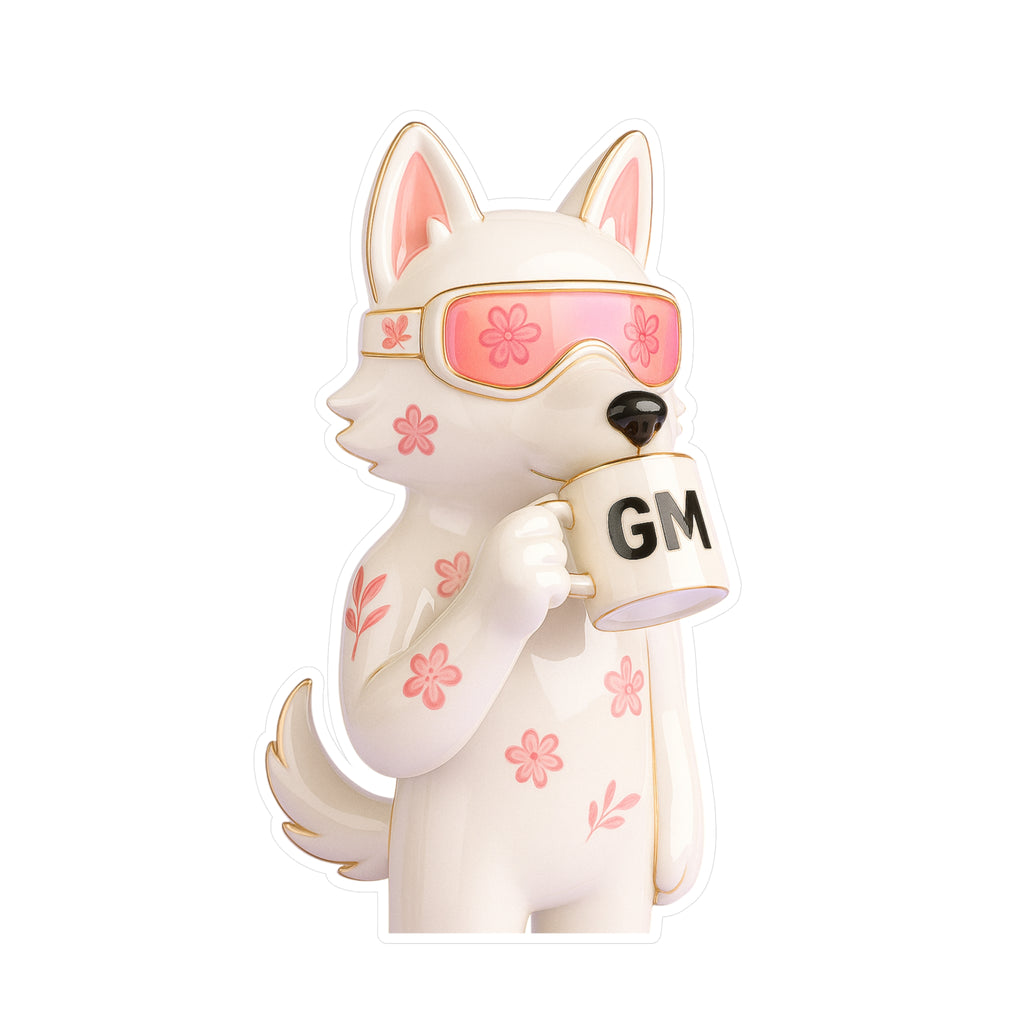 GM EdgeMeta Flower Porcelain Style Kiss-Cut Stickers