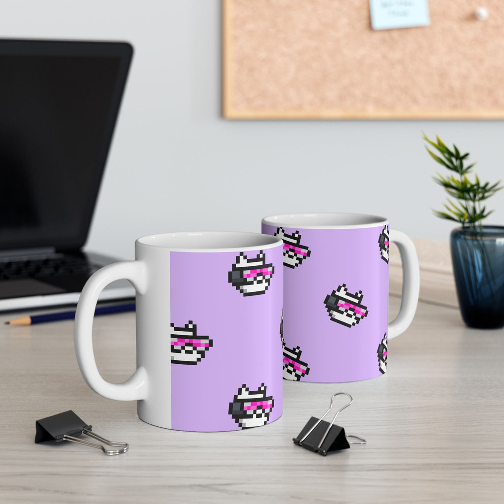 Edge Ceramic Mug - Pixel Art Grid