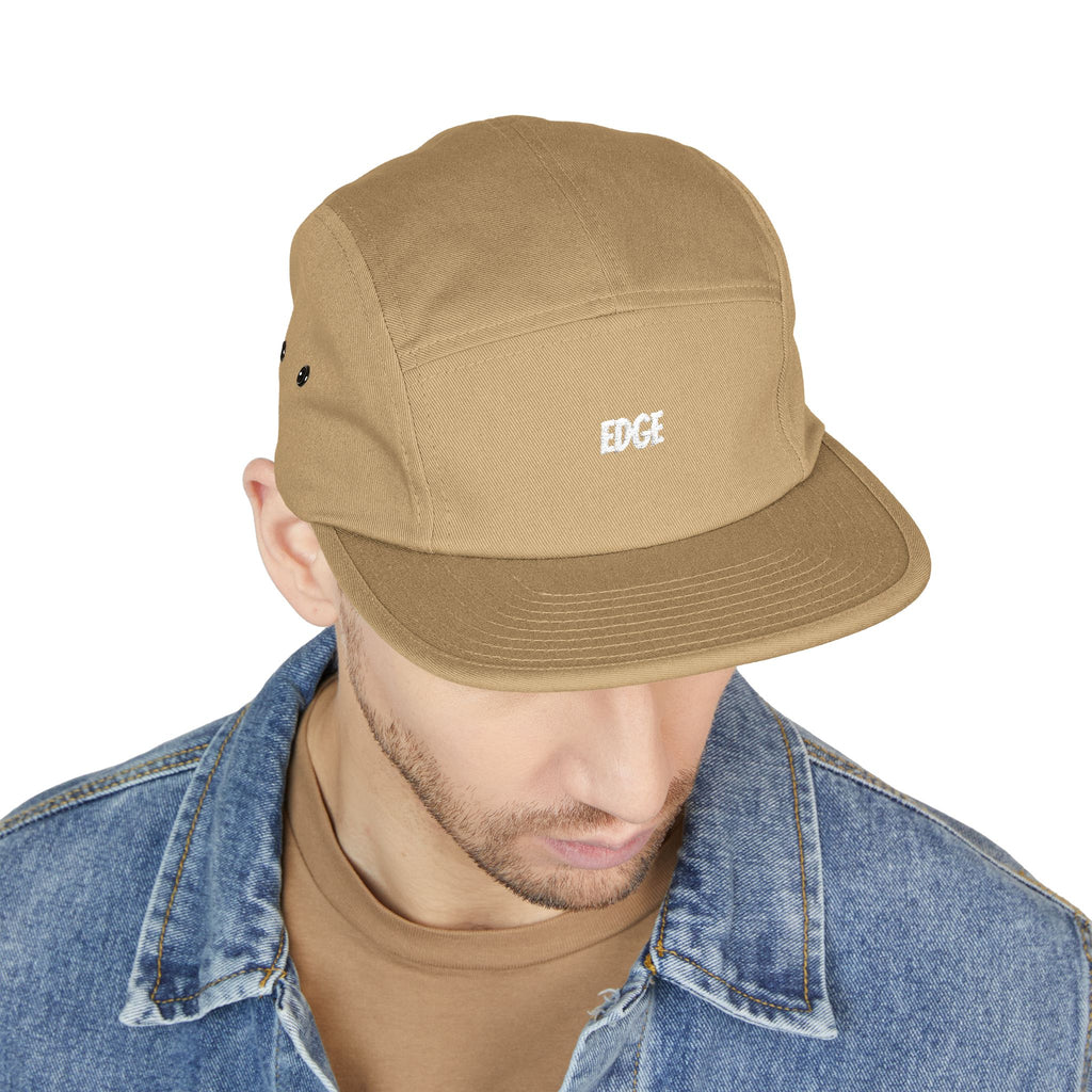 5 Panel Cap with Unique Embroidered "EDGE" Design