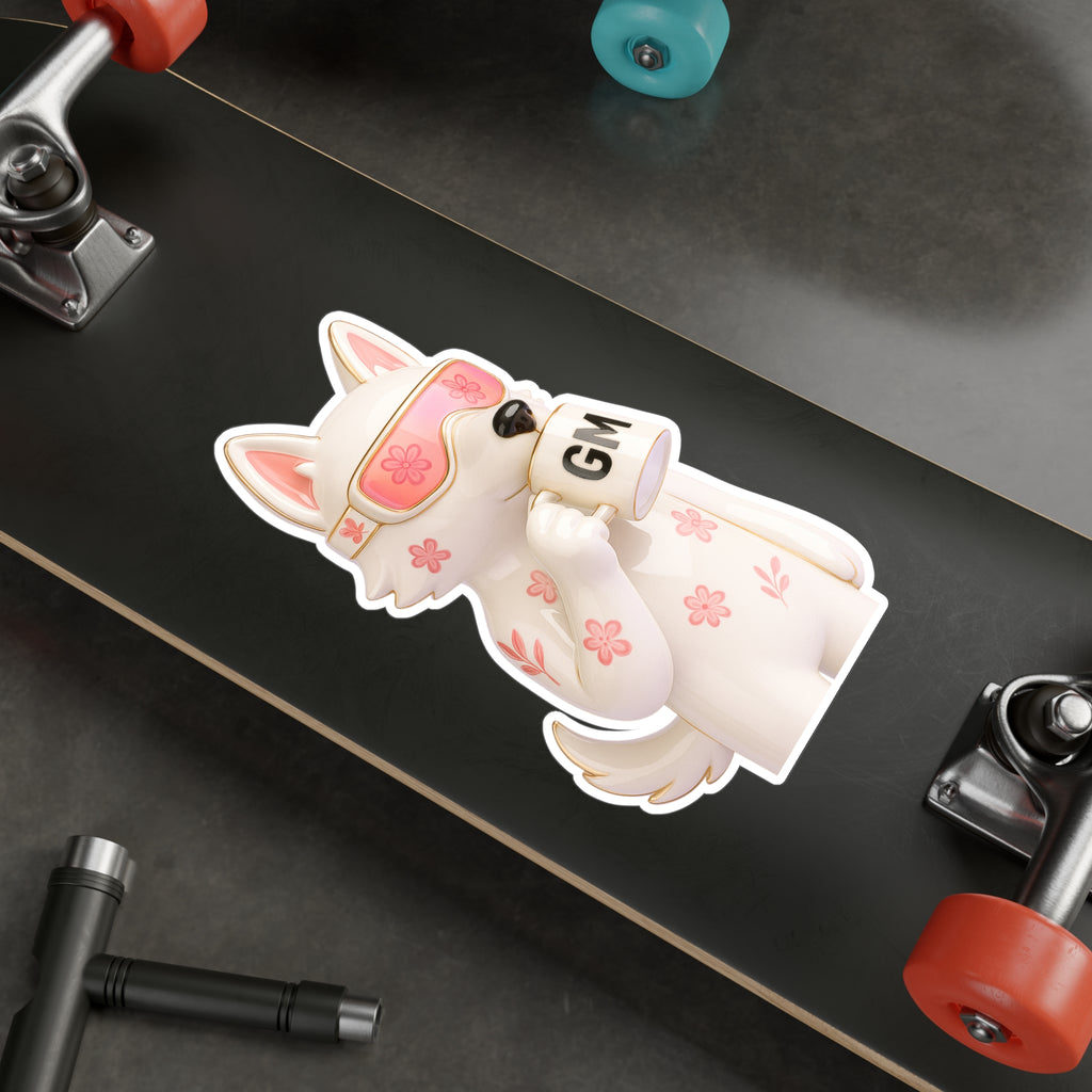 GM EdgeMeta Flower Porcelain Style Kiss-Cut Stickers