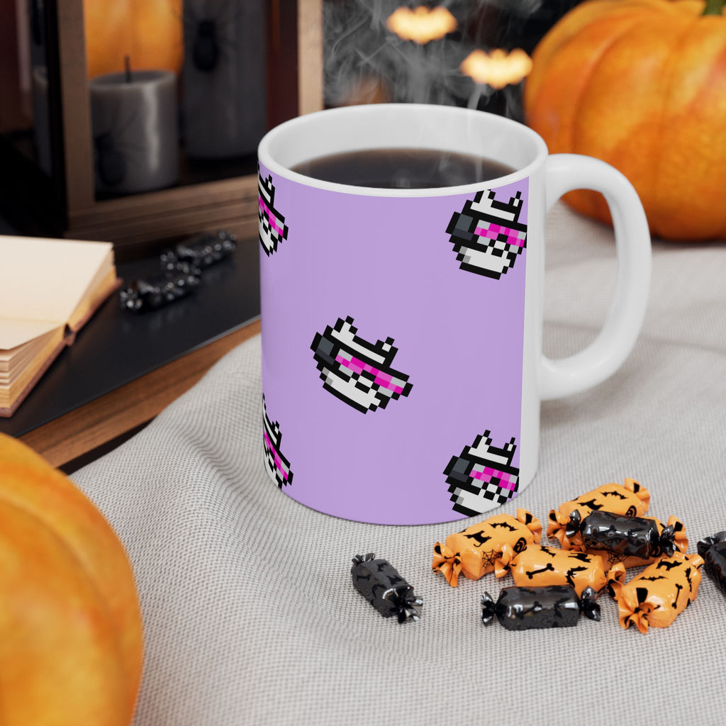 Edge Ceramic Mug - Pixel Art Grid