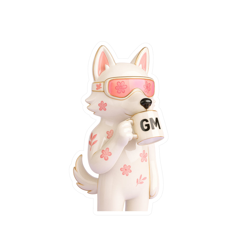 GM EdgeMeta Flower Porcelain Style Kiss-Cut Stickers