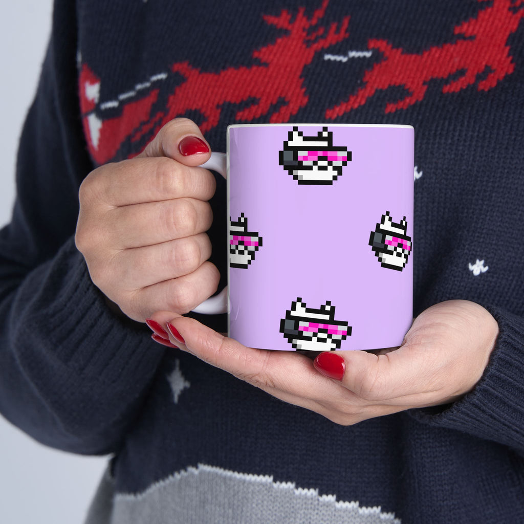 Edge Ceramic Mug - Pixel Art Grid