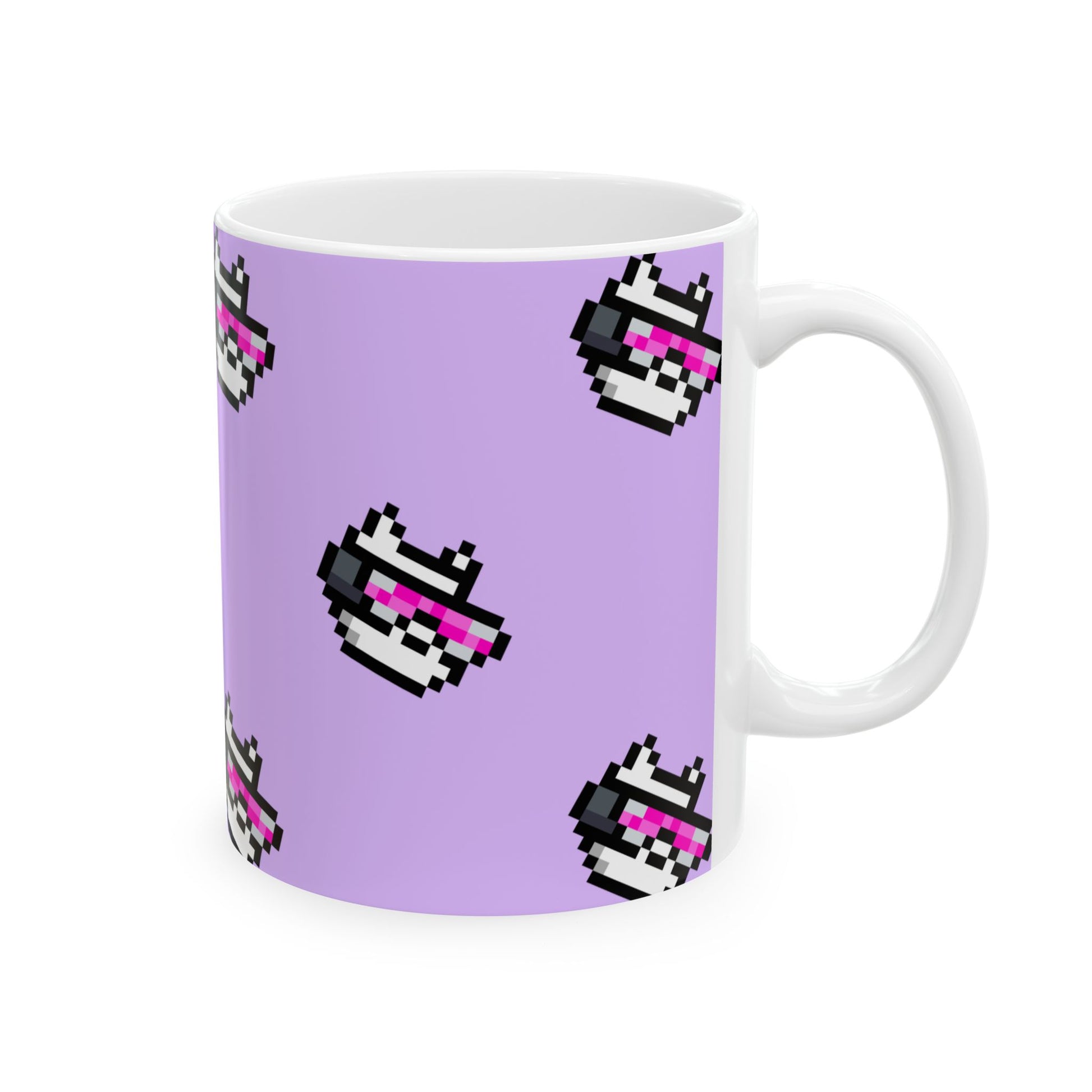 Edge Ceramic Mug - Pixel Art Grid