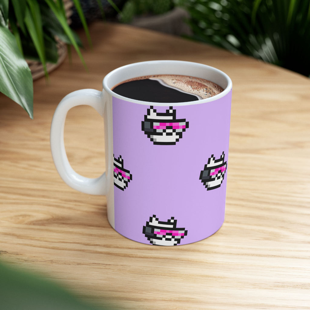 Edge Ceramic Mug - Pixel Art Grid