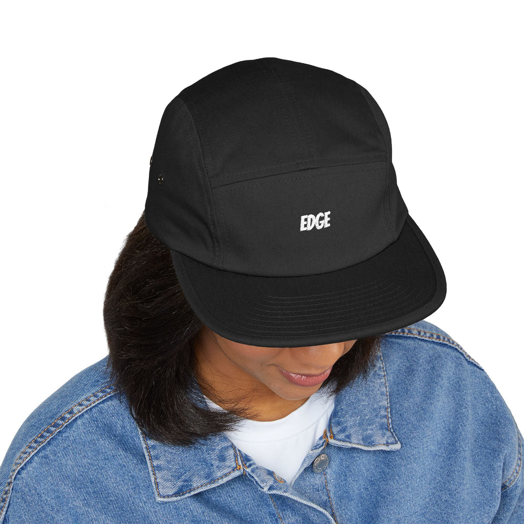 5 Panel Cap with Unique Embroidered "EDGE" Design