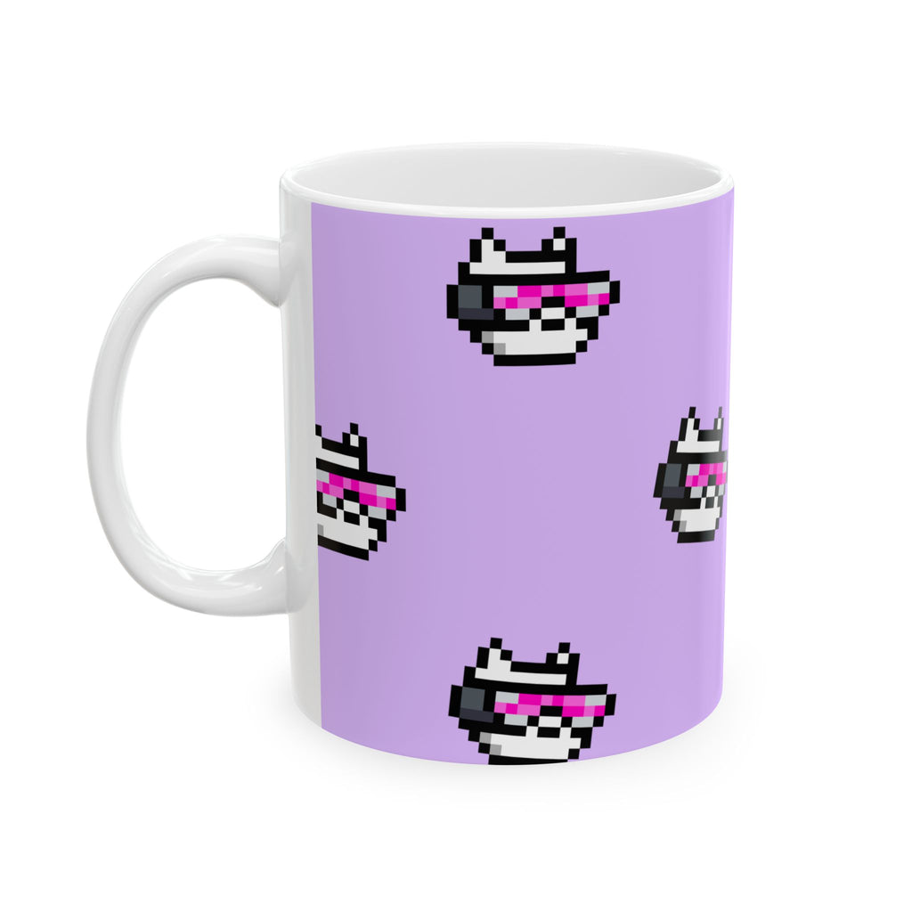 Edge Ceramic Mug - Pixel Art Grid