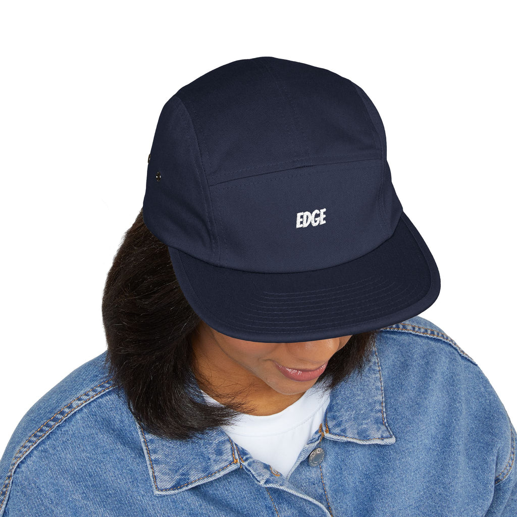 5 Panel Cap with Unique Embroidered "EDGE" Design