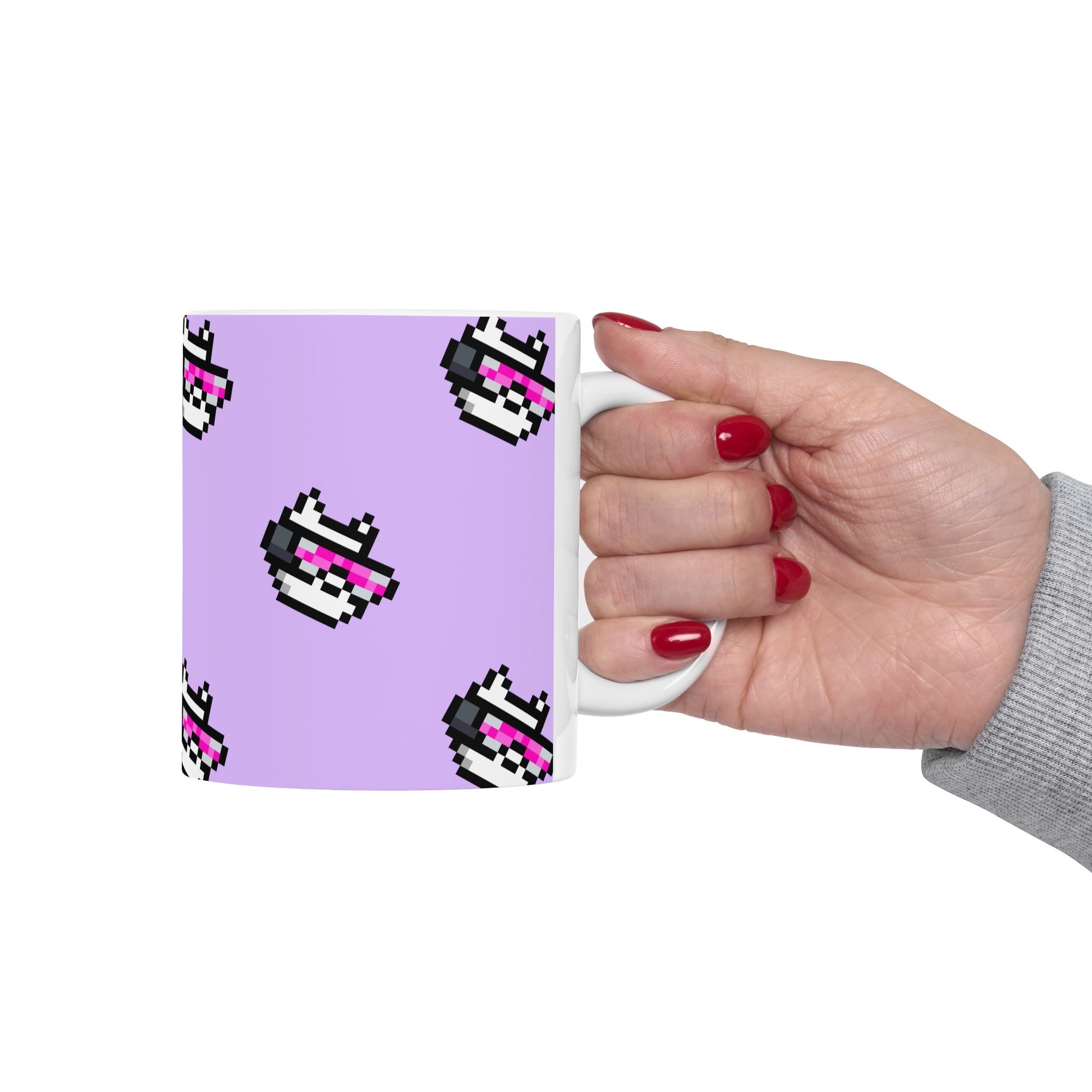 Edge Ceramic Mug - Pixel Art Grid