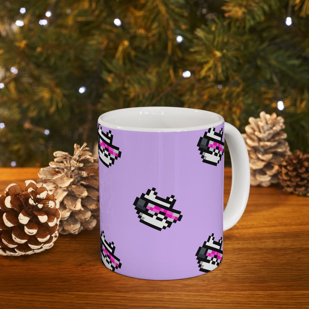 Edge Ceramic Mug - Pixel Art Grid