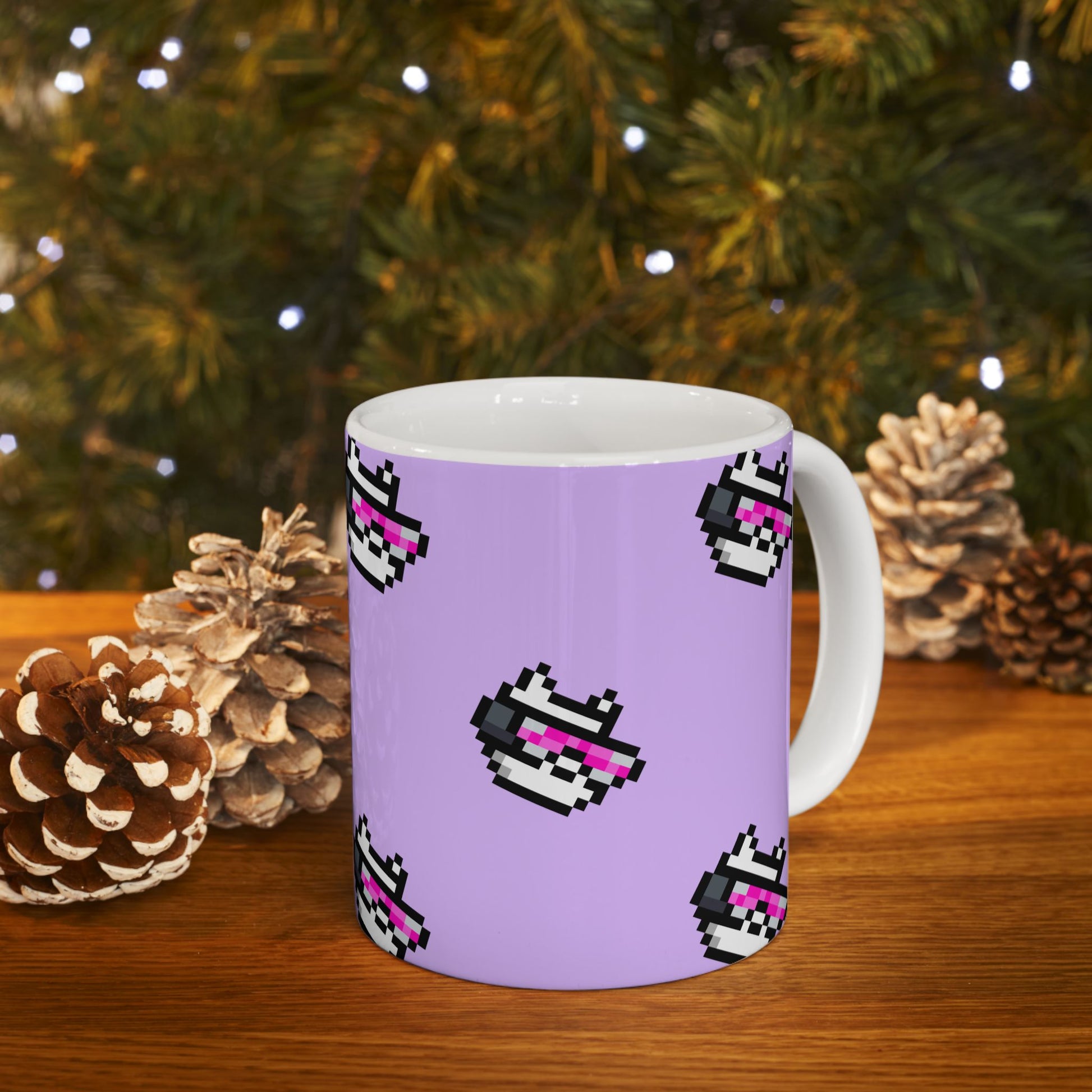 Edge Ceramic Mug - Pixel Art Grid