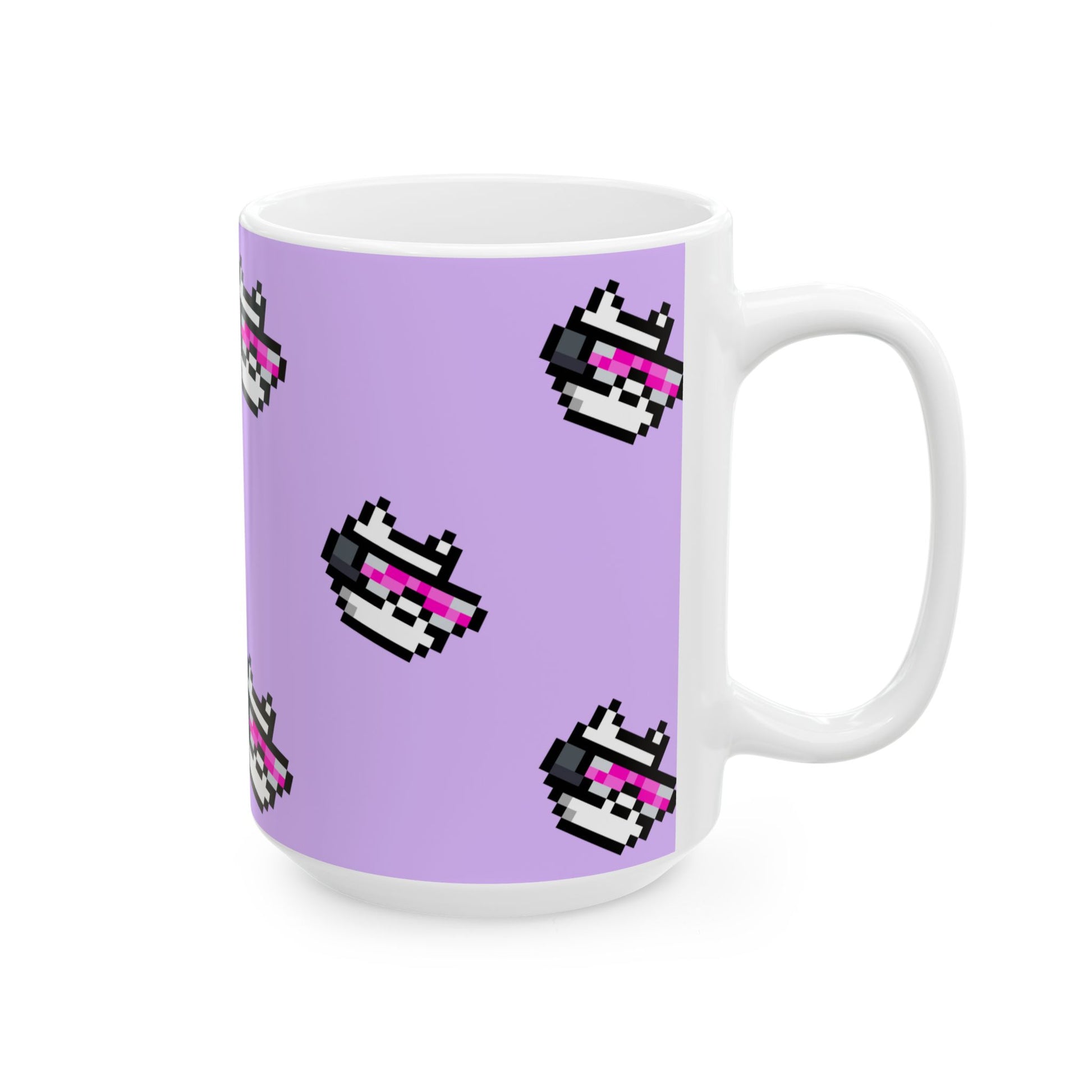 Edge Ceramic Mug - Pixel Art Grid