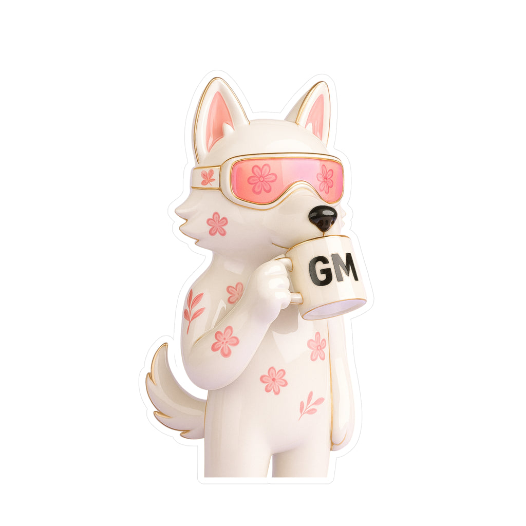 GM EdgeMeta Flower Porcelain Style Kiss-Cut Stickers